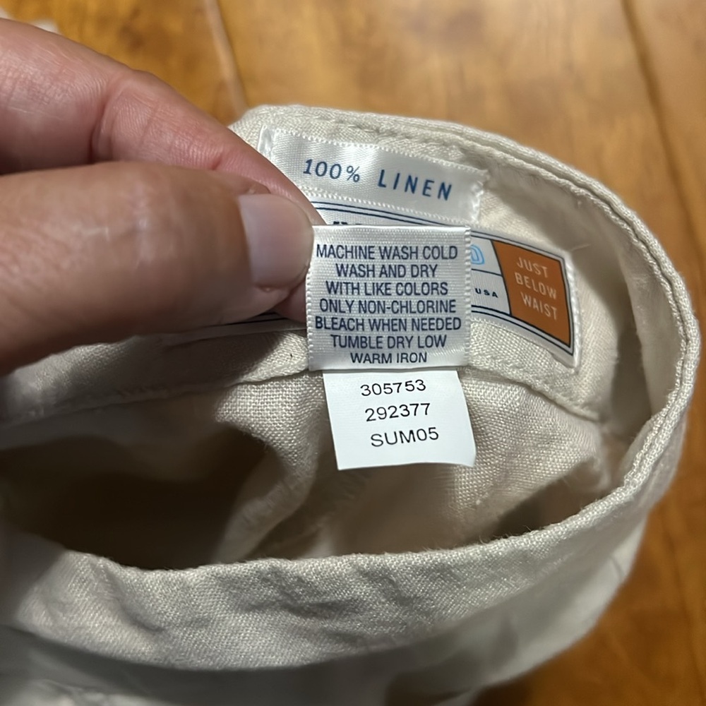 Old Navy Linen Blend Capri Pants Size 6 Cream Cropped Resort Coastal Preppy - Picture 11 of 11